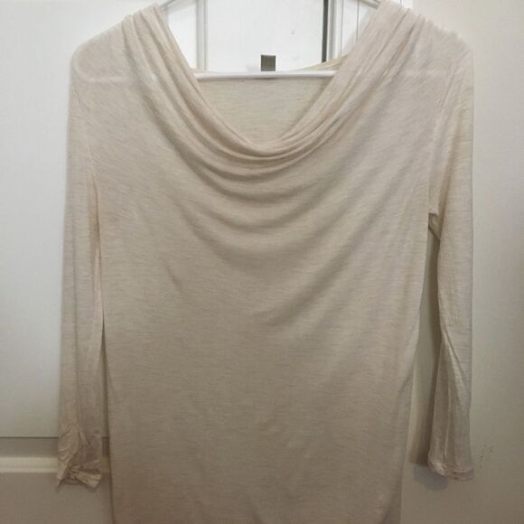 3 for $20!  J. Crew 3/4 sleeve cowlneck tee natural - Picture 2 of 7